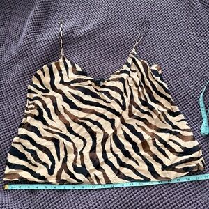 J. Crew Zebra Print Camisole in Black and Tan